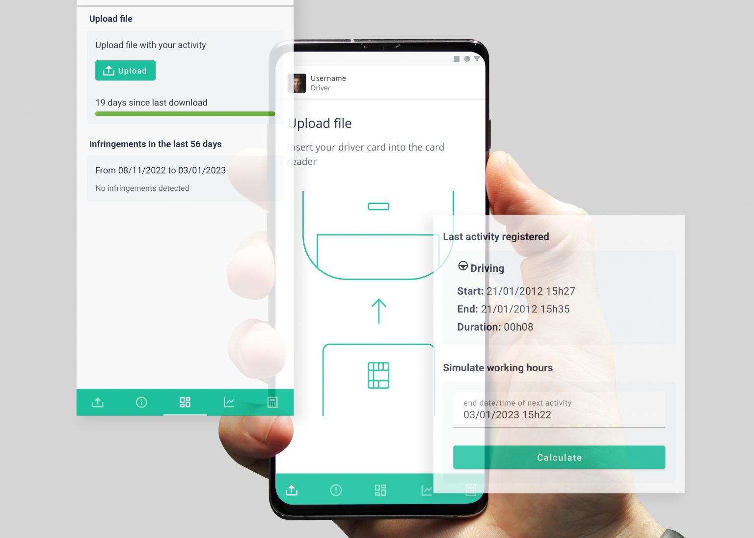 Tachograph and driver card data management application